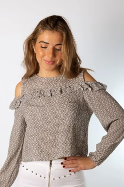 Blusa Aberturas Maya Gris