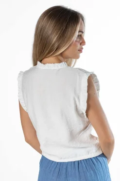 Blusa Abierta Nido Abeja Blanco