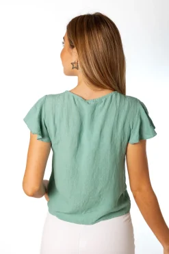Blusa Acordeón Corta Verde
