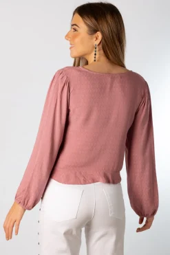 Blusa Acordeón Lazada Detalle Rosa