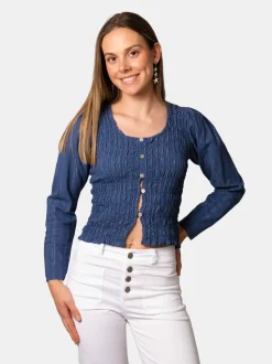 Blusa Botones Diplo Azul