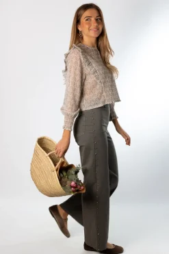 Blusa Delight Volantes Gris