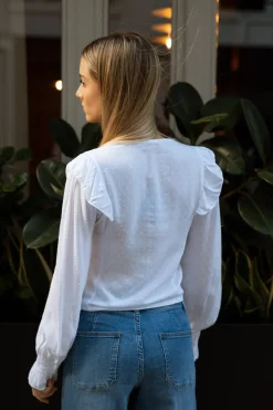 Blusa Pico Nido Abeja Blanco