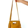 Bolso Flecos Piel Mostaza