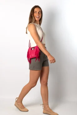 Bolso Flecos Small Piel Rosa