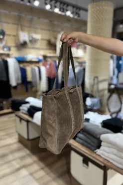 Bolso Shopper Tachuelas Ante Marrón