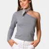 Camiseta Asimétrica Anillas Gris
