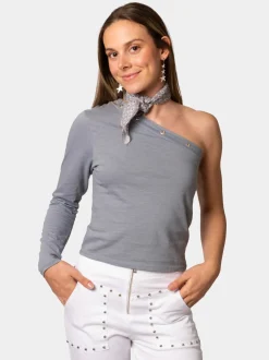 Camiseta Asimétrica Anillas Gris