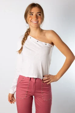 Camiseta Asimétrica Anillas Blanco
