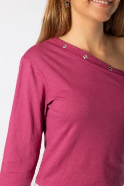 Camiseta Asimétrica Anillas Buganvilla