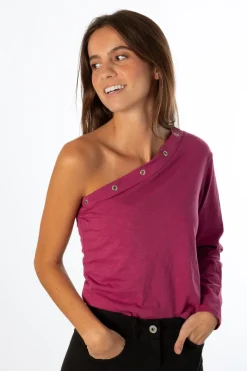 Camiseta Asimétrica Anillas Buganvilla