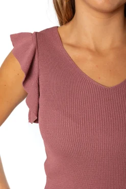 Camiseta Punto Volantes Rosa