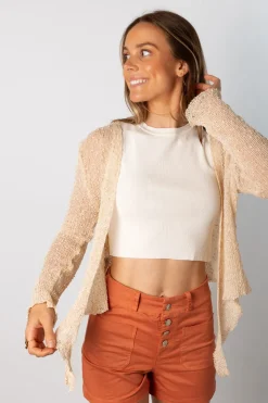 Cardigan Textura Lazo Arena