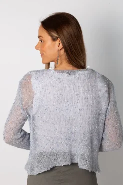 Cardigan Textura Lazo Azul