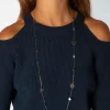 Collar Largo Estrellas Plateado