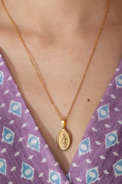 Collar Largo Virgen Dorado