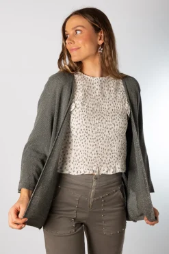 Cárdigan Lurex Gris
