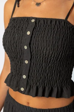 CropTop Botones Gris
