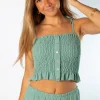 CropTop Botones Verde