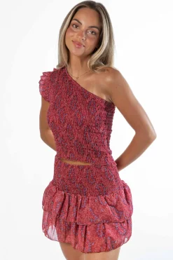 Falda Doble Volante Paisley Cherry