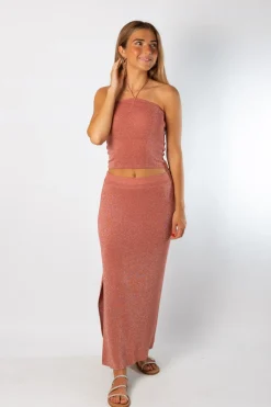 Falda Lurex Starlit Coral