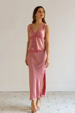 Falda Midi Encaje Wonder Blush
