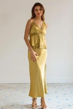 Falda Midi Encaje Wonder Oliva