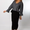 Falda Midi Punto Basic Negro