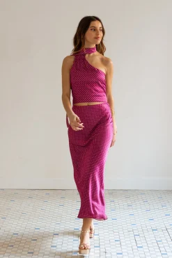 Falda Raso Euphoria Frambuesa
