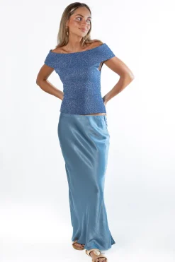 Falda Street Style Raso Azul