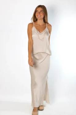 Falda Street Style Raso Blanco