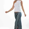 Falda Street Style Raso Gris