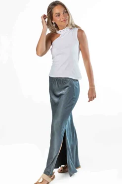 Falda Street Style Raso Gris