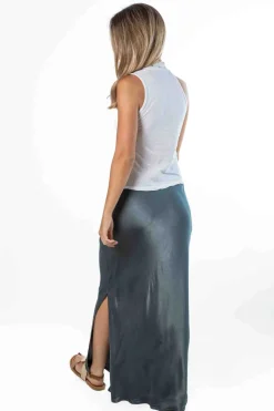 Falda Street Style Raso Gris
