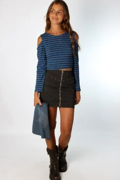 Falda Tachuelas Cremallera Gris