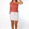 Mini Falda Cargo Tachuelas Blanca