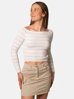 Mini Falda Cargo Tachuelas Beige