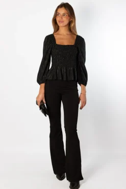 Pantalón Campana Punto Elástico Negro