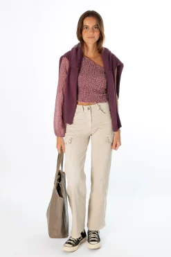 Pantalón Cargo Tachuelas Beige