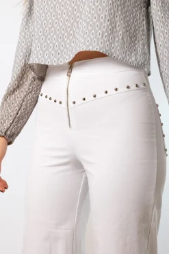 Pantalón Línea Tachuelas Blanco