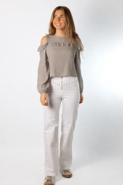Pantalón Línea Tachuelas Blanco