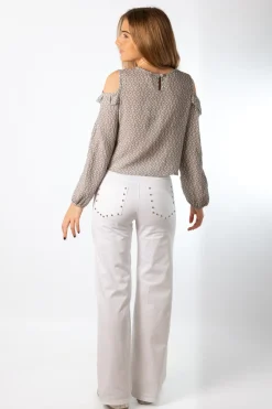 Pantalón Línea Tachuelas Blanco