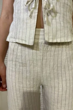 Pantalón Recto Diplo 100% Lino Crudo