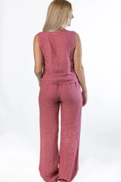 Pantalón Recto Diplo 100% Lino Blush