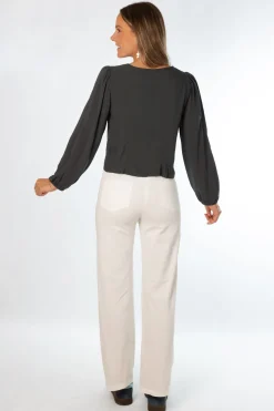 Pantalón Tachuelas Bolsillos Blanco