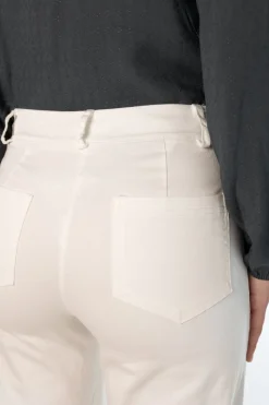 Pantalón Tachuelas Bolsillos Blanco