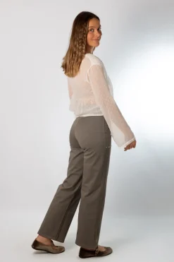 Pantalón Tachuelas Cremallera Gris