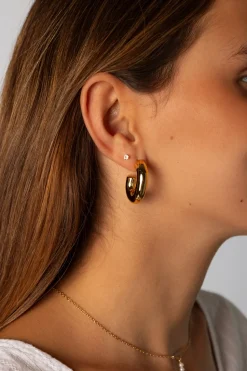 Pendientes C Aro Dorado