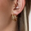 Pendientes Triple Aro Dorados
