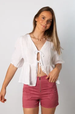 Short Cremallera Bolsillos Rosa